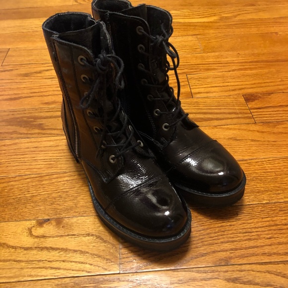 Bos. & Co. Paula patent leather combat boots - Picture 1 of 8